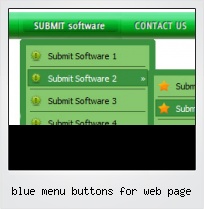 Blue Menu Buttons For Web Page
