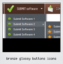 Bronze Glossy Buttons Icons