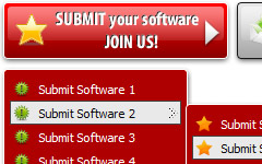 Menu Flottant Popup Buttons Graphics Red Green Text