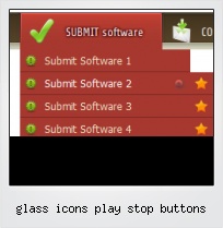 Glass Icons Play Stop Buttons