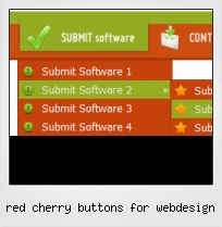 Red Cherry Buttons For Webdesign