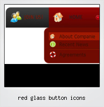 Red Glass Button Icons