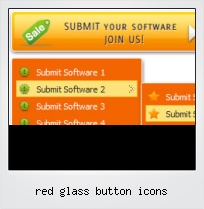 Red Glass Button Icons