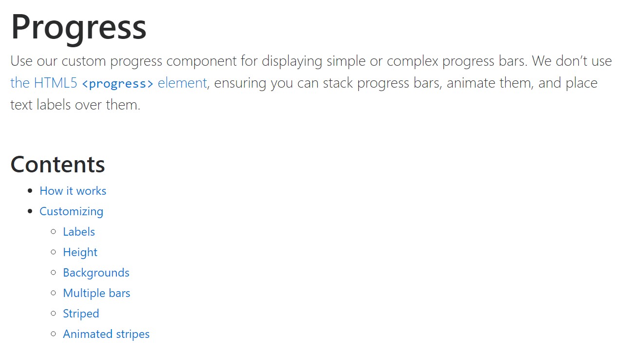 Bootstrap progress bar official documentation
