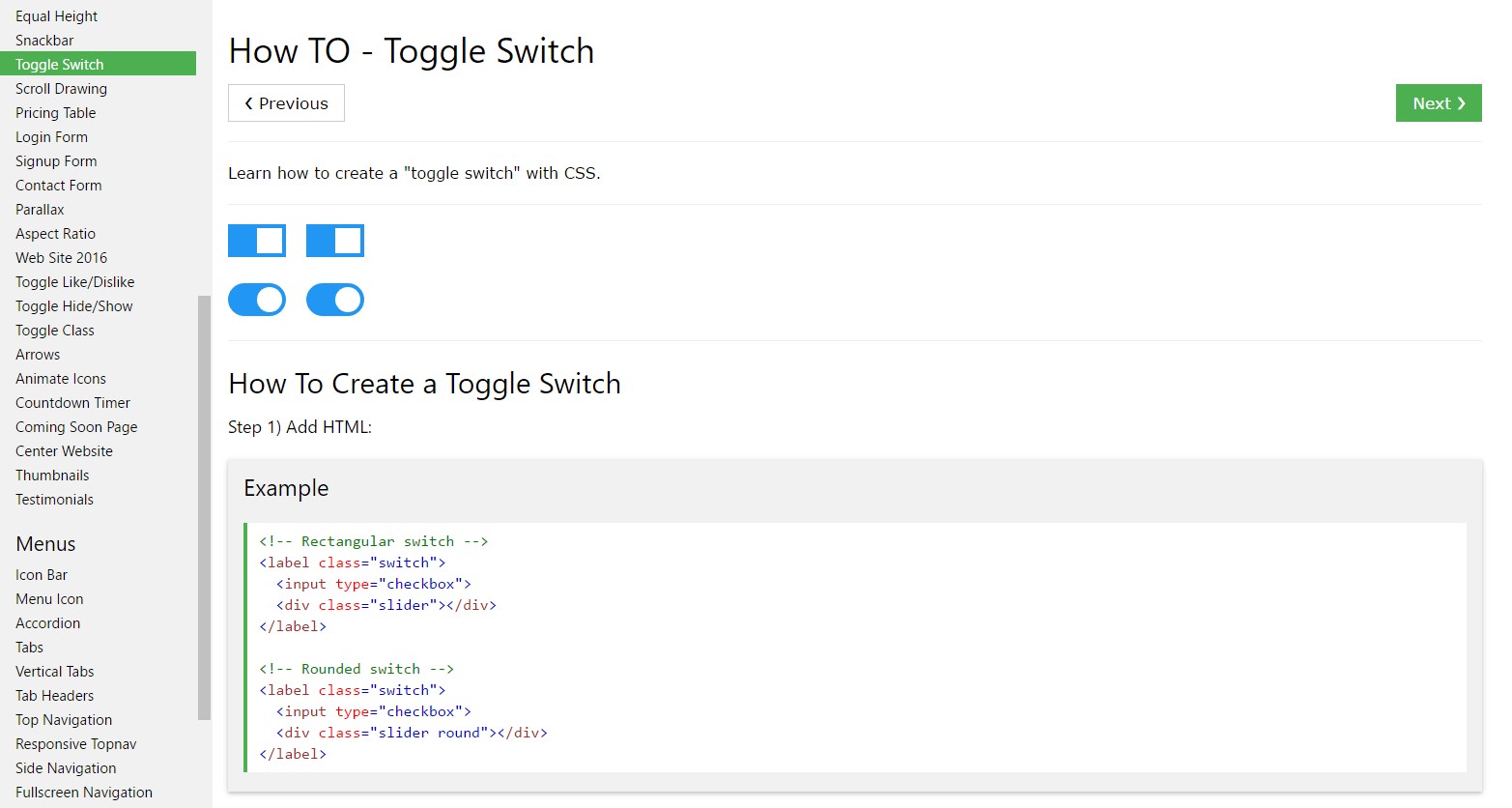  How you can  provide Toggle Switch